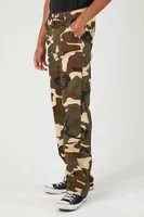 Men Twill Camo Utility Pants in Olive, 32