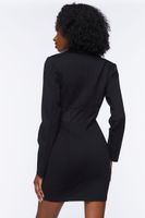 Women's Mesh Cutout Blazer Mini Dress in Black Small