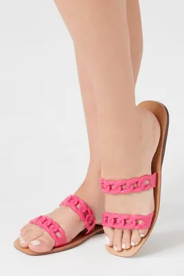 Women's Dual Chain Strap Sandals Pink,