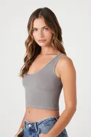 Women's Seamless Cropped Tank Top in Dark Grey Large