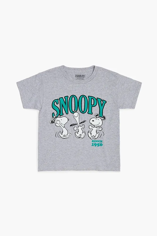 Girls Snoopy Graphic T-Shirt (Kids) in Heather Grey, 9/10