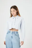 Women's Twill Cropped Pocket Shirt