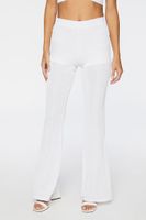 Women's Slinky High-Rise Flare Pants in Ivory Large