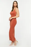 Women's Cowl Neck Crisscross Maxi Dress in Clay Small