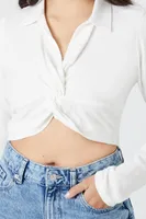 Women's Twisted Crop Top White,