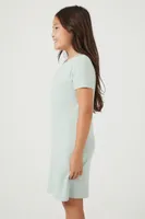 Girls T-Shirt Sweater Dress (Kids) in Mint, 9/10