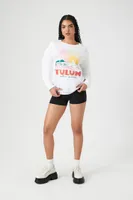 Women's Fleece Tulum Graphic Pullover in White Medium