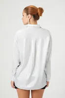 Women's Metallic Pocket Shirt Silver