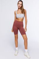 Women's Strappy Ruched Sports Bra in Heather Grey Small