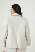 Women's Notched Blazer in Silver, 3X