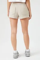 Women's French Terry Mid-Rise Shorts in Khaki Medium