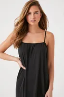 Women's Cutout Midi Cami Dress in Black Large