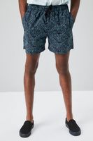 Men Recycled Nylon Never Ending Party Swim Trunks in Teal/Black Large