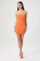 Women's Ribbed Knit Tube Mini Dress in Cantaloupe, XL