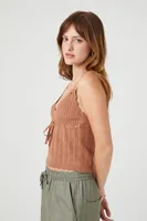 Women's Sweater-Knit Tie-Front Cami