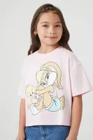 Girls Lola Bunny & Tweety Bird T-Shirt (Kids) in Pink, 7/8