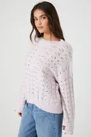 Women's Open-Knit Drop-Sleeve Sweater