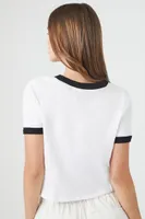 Women's Relaxed Ringer T-Shirt White/Black