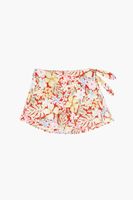 Girls Tropical Floral Skirt (Kids) in Red, 9/10