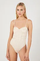 Women's Corset Sweetheart Bodysuit in Oyster Grey Medium