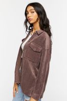 Women's Textured High-Low Shacket in Pewter Large