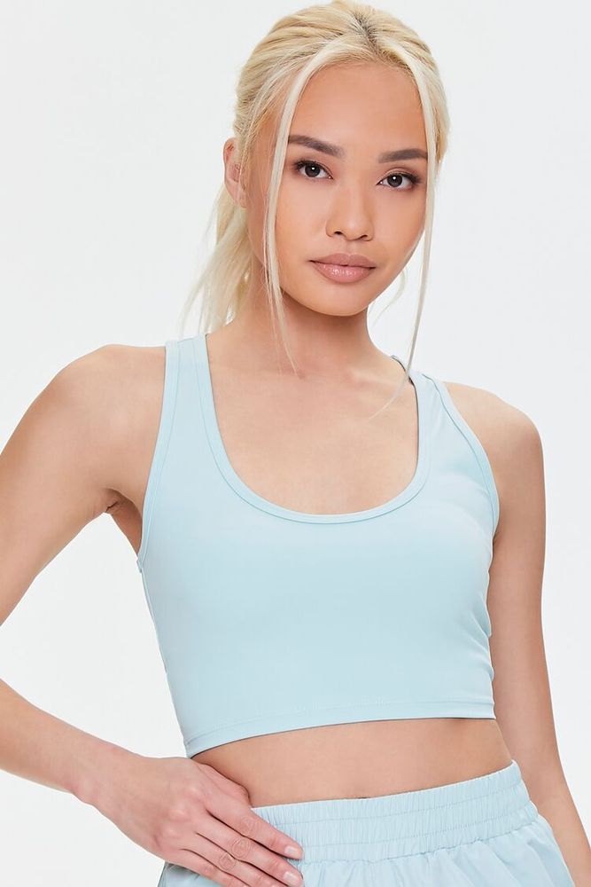 Women's Active Cutout Crop Top in Mint, XS