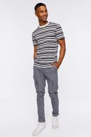 Men Zippered Skinny Pants Grey,