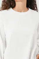 Women's Cotton-Blend Jersey Knit Top in White Medium