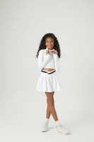 Girls Striped-Trim Skirt (Kids) in White, 13/14