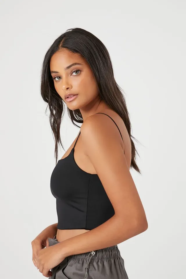 Forever 21 Women's Contour Cropped Cami in Black, XL