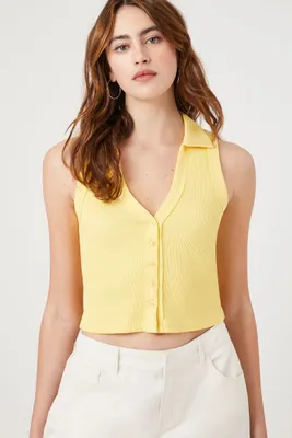 Women's Sleeveless Ribbed Knit Crop Top