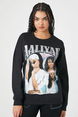 Women's Aaliyah Graphic Pullover in Black Large