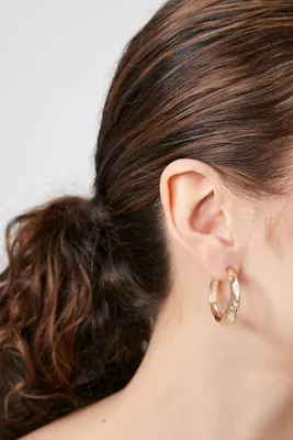 Women's Hammered Hoop Earrings in Gold