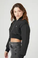 Women's Cropped Bomber Jacket Black