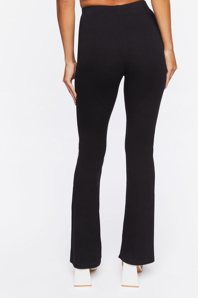 Forever 21 Women's Ponte-Knit Flare Pants in Black Medium