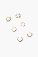 Women's Assorted Rhinestone Ring Set in Clear/Gold, 7