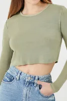 Women's Cropped Long-Sleeve Top