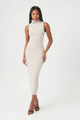 Women's Turtleneck Bodycon Midi Dress Goat,