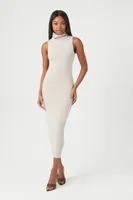 Women's Turtleneck Bodycon Midi Dress in Goat Large