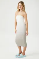 Women's Dip-Dye Wash Tube Dress in Taupe Small