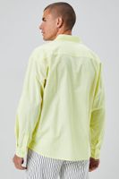 Men Long-Sleeve Buttoned Shirt in Light Yellow, XL