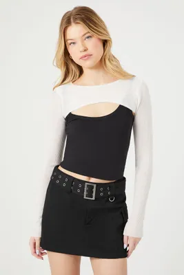 Women's Super Cropped Sweater in White Small