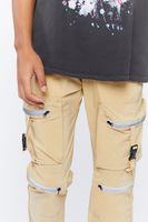 Men Cargo Pocket Utility Pants in Khaki Large