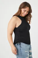 Women's Ruched Rib-Knit Tank Top