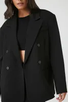 Women's Double-Breasted Blazer in Black, XS