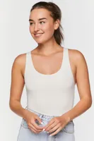 Women's Scoop-Neck Sleeveless Bodysuit in Vanilla Small