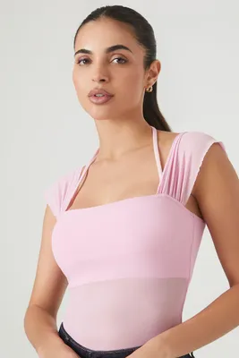 Women's Sheer Mesh Halter Tank Top