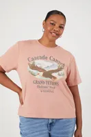 Women's Cascade Canyon T-Shirt in Rust, 1X