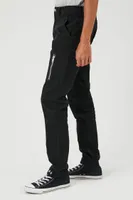 Men Slim-Fit Cargo Pants in Black, 32