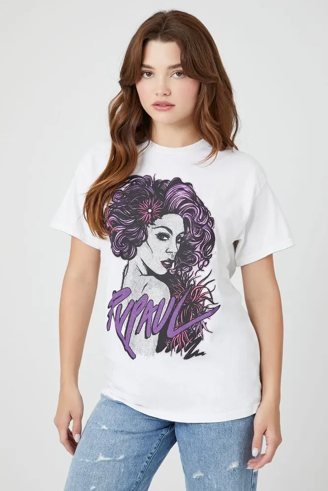 Women's RuPaul Graphic T-Shirt in White, M/L